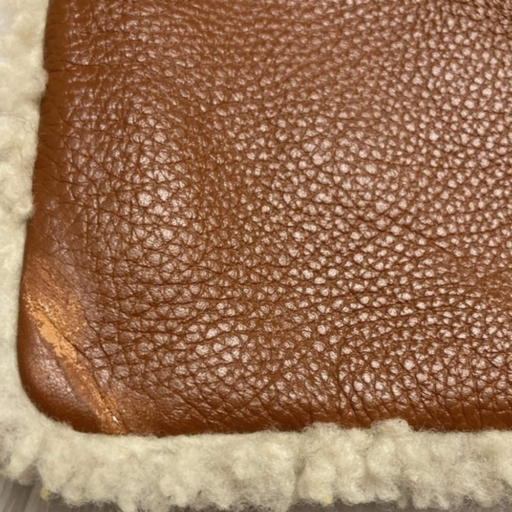 Coach brown leather shearling trimmed wristlet bag - Picture 5 of 10